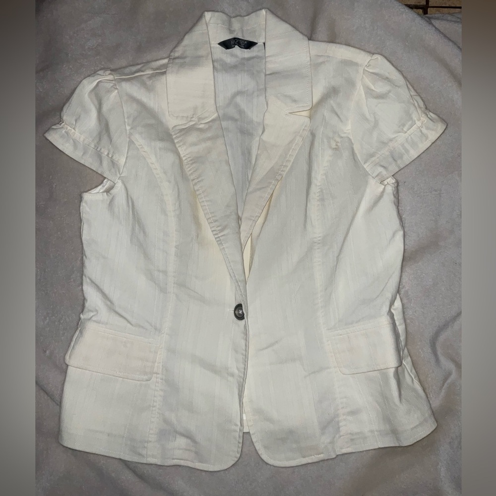 MOTTO Women's white Y2K Short Sleeve Blazer size M